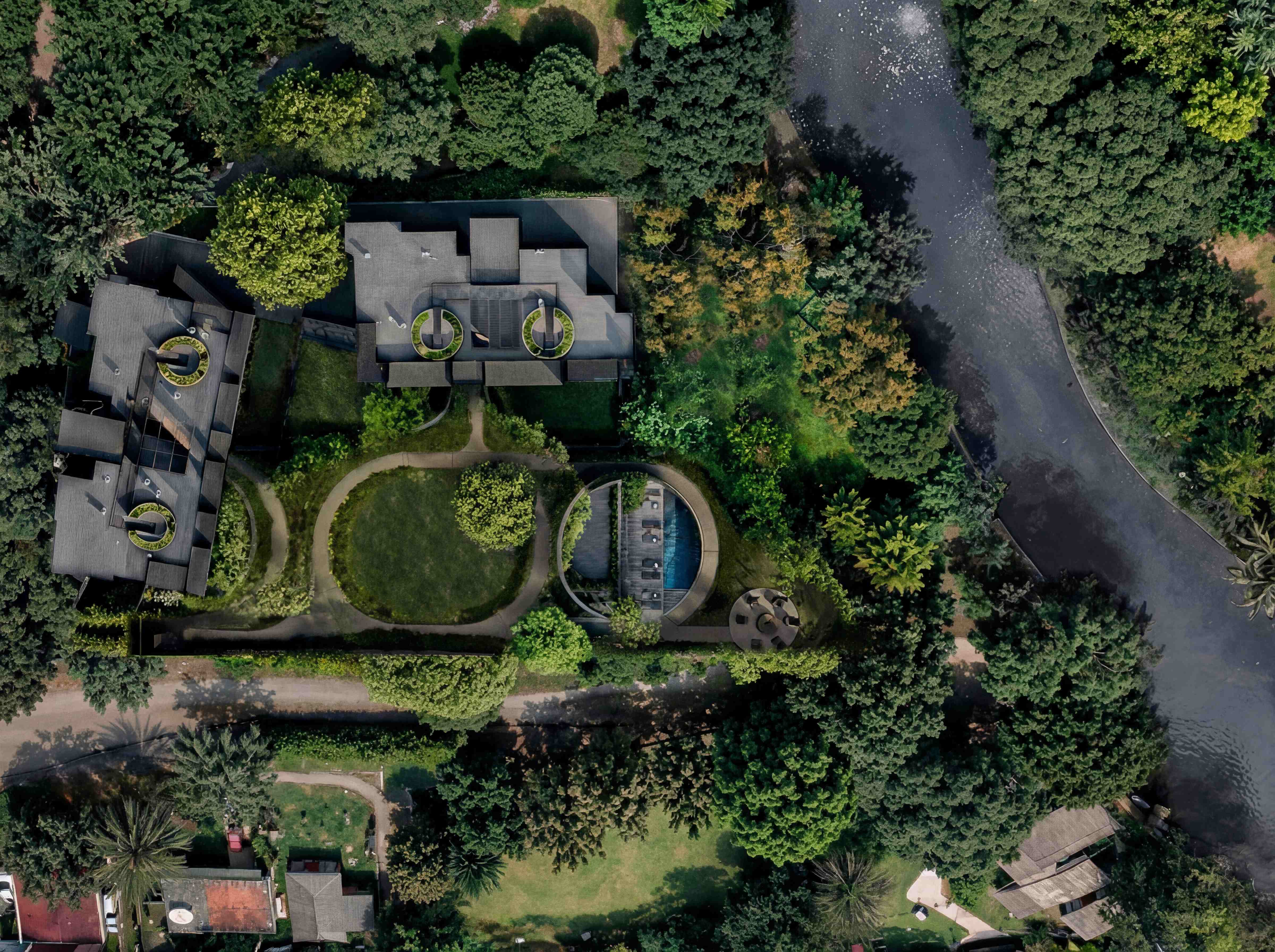 Vista aérea del masterplan de Senderos de Villa Belgrano